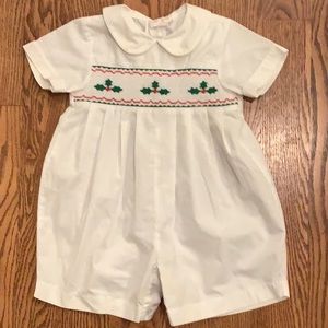18M Christmas Holiday Holly Smocked classic Outfit by Sir John